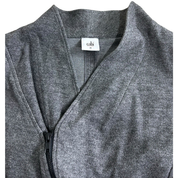 Cabi Rebel Moto Jacket Sz M Heathered Gray Side Zipper Versatile Minimalist - Picture 4 of 11